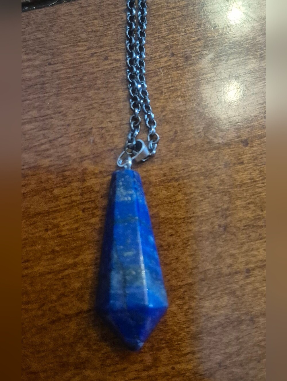 Lapis Blue Faceted Pendant Necklace